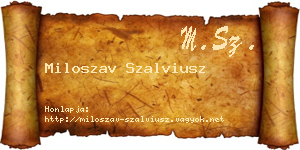 Miloszav Szalviusz névjegykártya